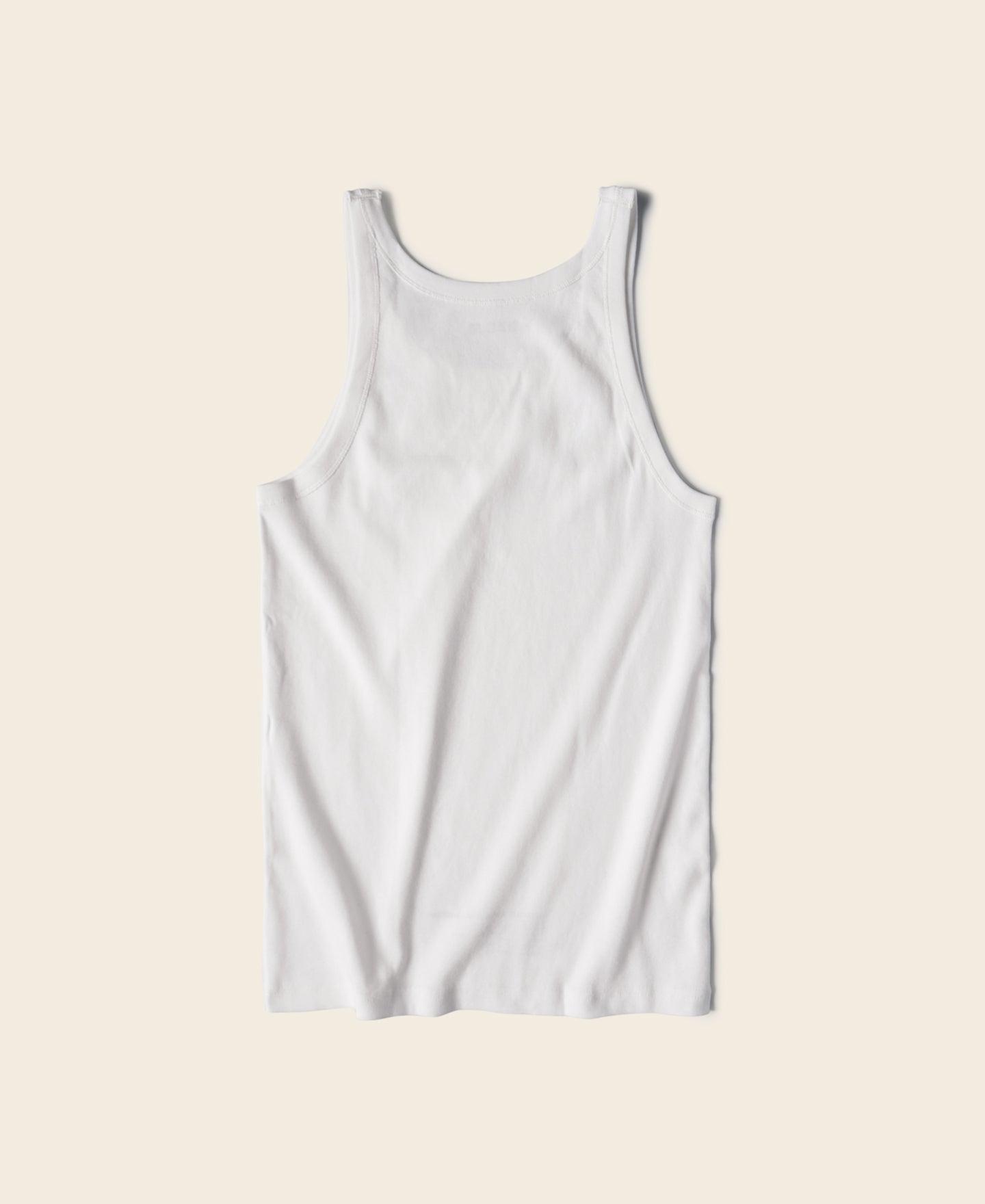 Military Cotton Tank Top - White Product Image