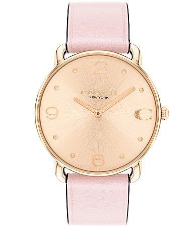 COACH Womens Reese Quartz Analog Pink Leather Strap Watch Product Image