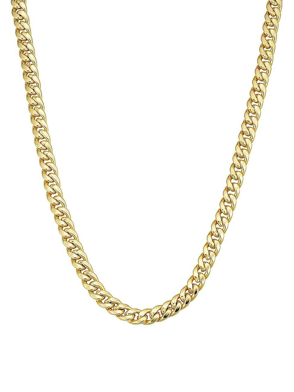 Womens 14K Yellow Solid Gold Estate Cuban Bold Necklace Product Image