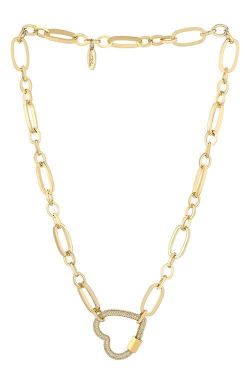 Ettika Open Heart Lock Faux Cubic Zirconia Necklace Product Image