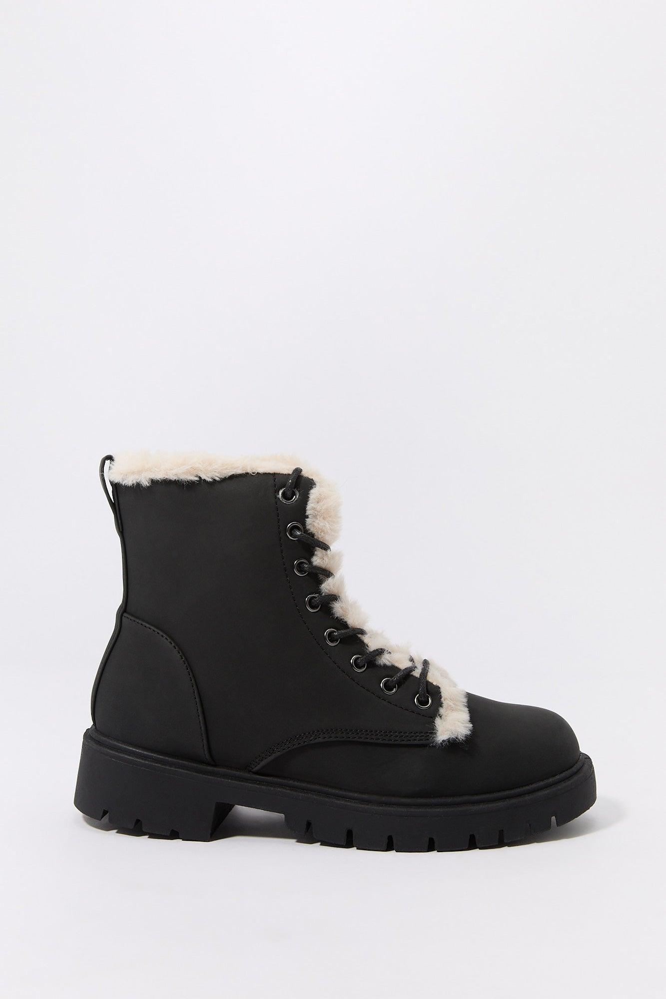 Faux Fur Lined Lace Up Boot Female Product Image