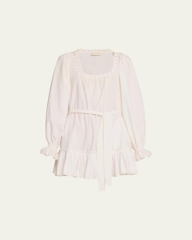 Ramy Brook Kayleigh Belted Cotton Mini Dress Product Image