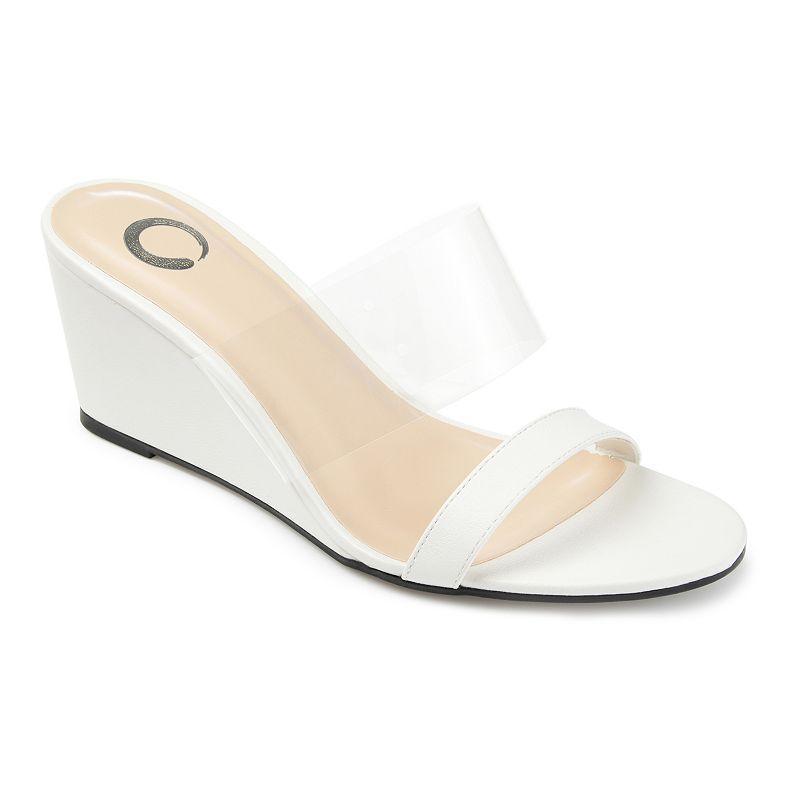 Journee Collection Angelina Womens Wedge Sandals White Product Image