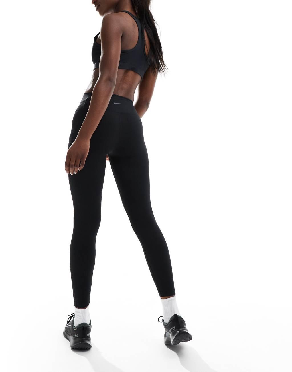 Nike One Training Dri-Fit 7/8 high rise leggings in black Product Image