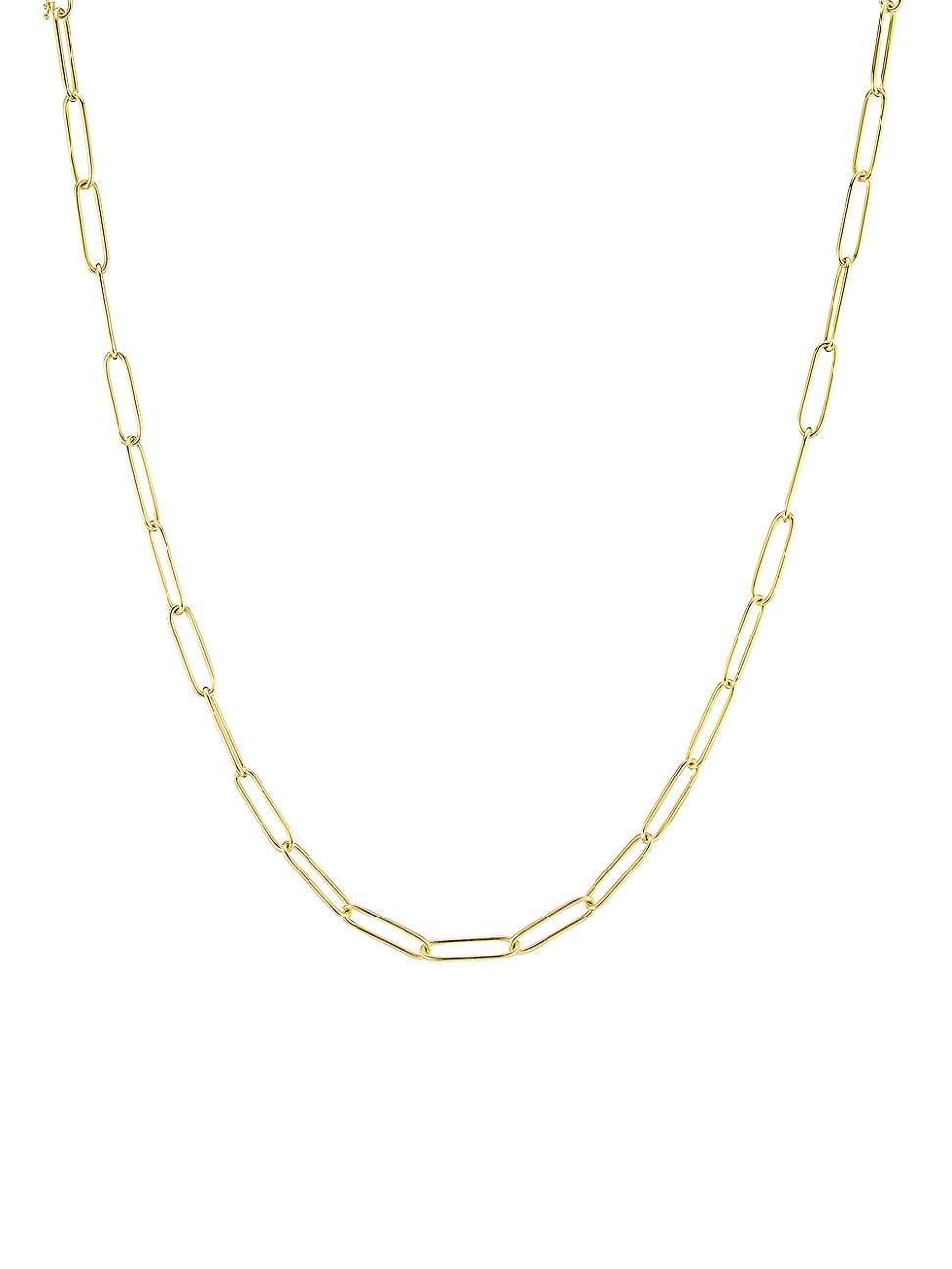 Womens 18K Yellow Gold Paper Clip Link Necklace/16 Product Image