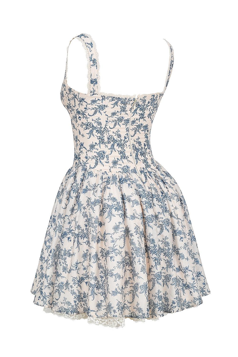 Brigitte English Porcelain Print Corset Mini Dress Product Image