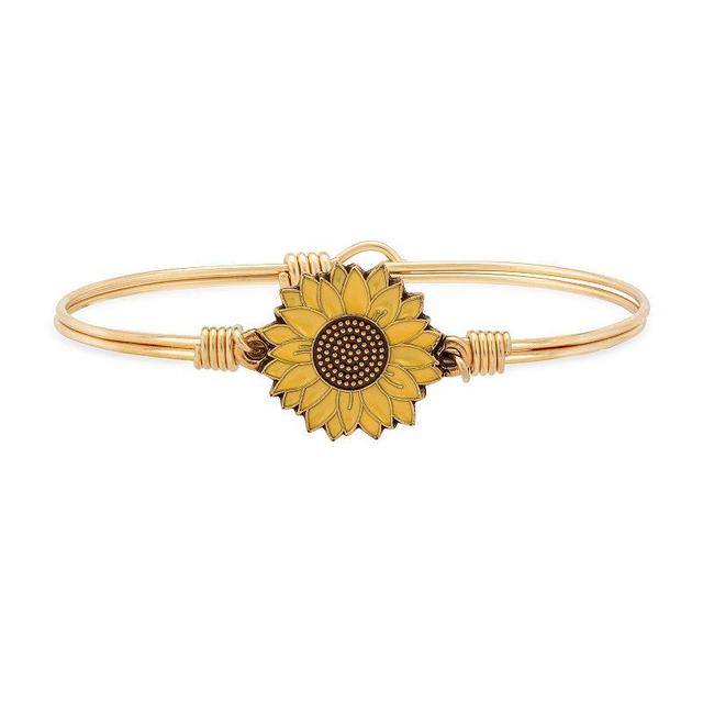 Luca + Danni Yellow Sunflower Bangle Bracelet, Womens Silver Tone Product Image