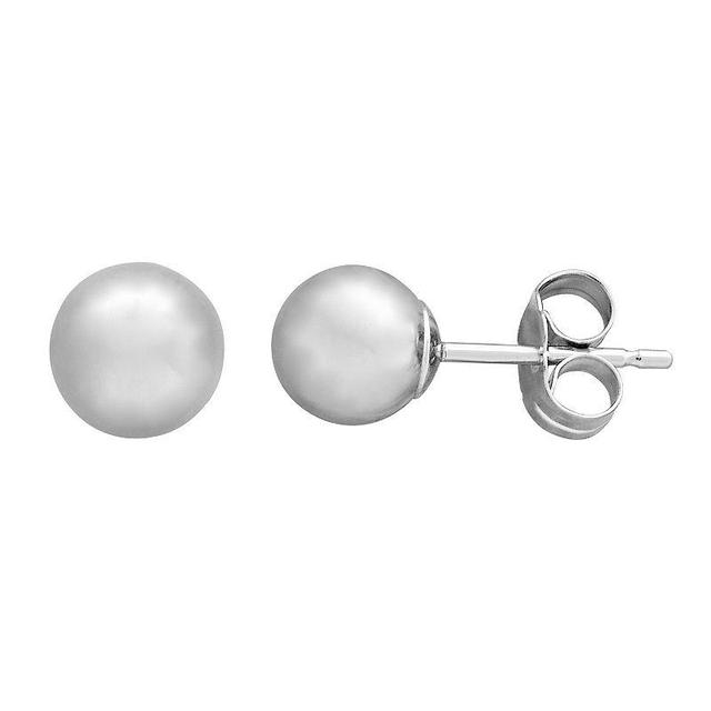 Everlasting Gold 14k White Gold Ball Stud Earrings, Womens, Silver Product Image