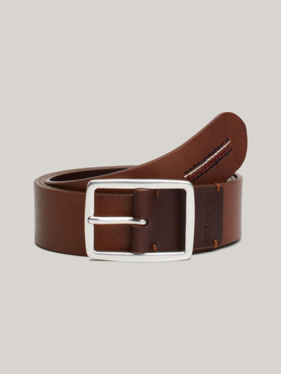 Tommy Hilfiger Men's Stripe Stitch Leather Belt Product Image