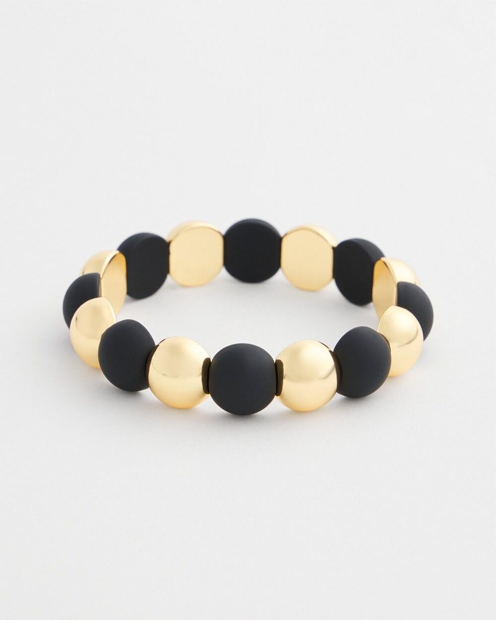 Black Beaded Stretch Bracelet   Chico's - Black/Gold - Women Product Image