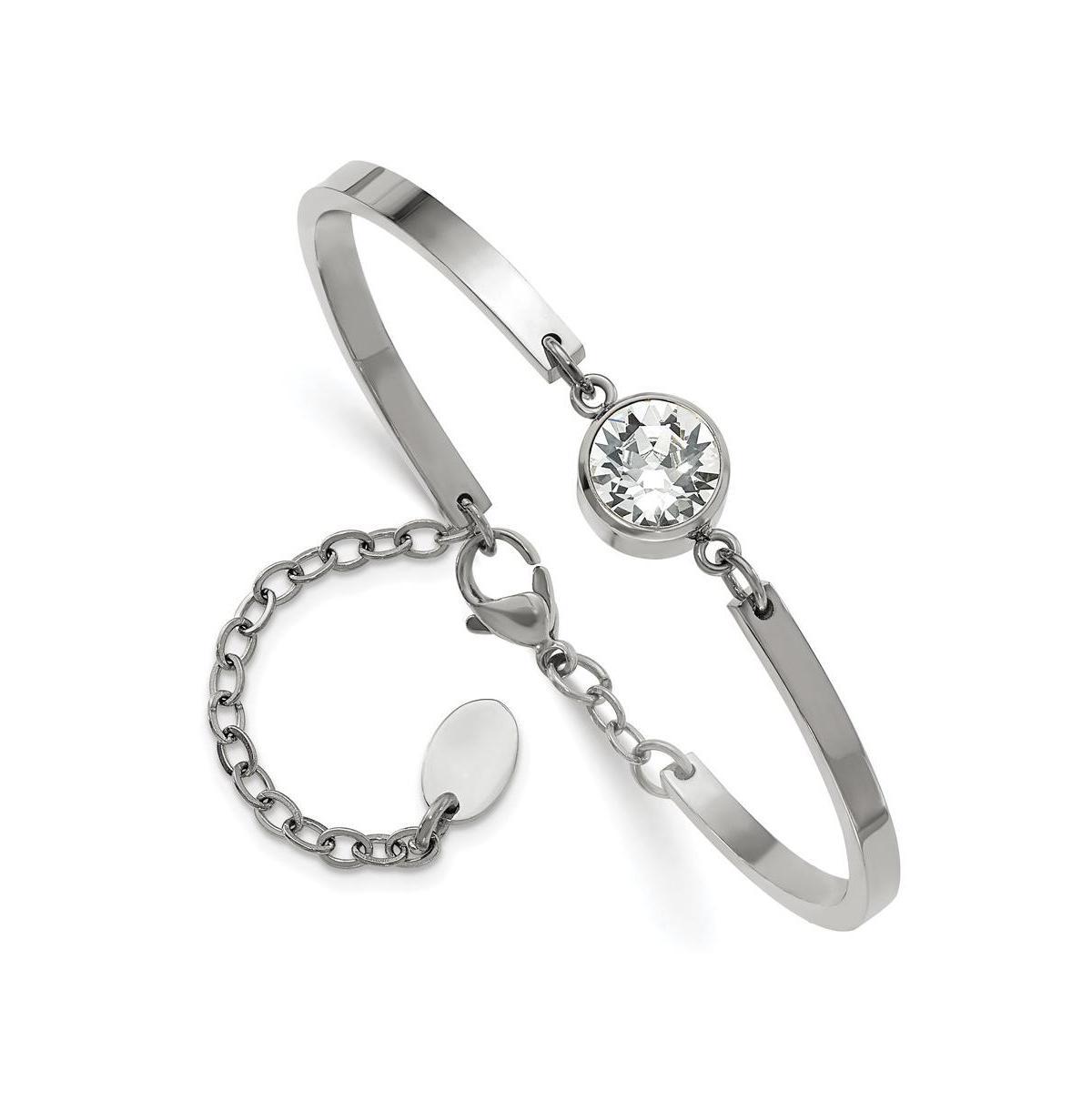 Chisel Stainless Steel Polished Crystal Bangle Bracelet for Women Product Image