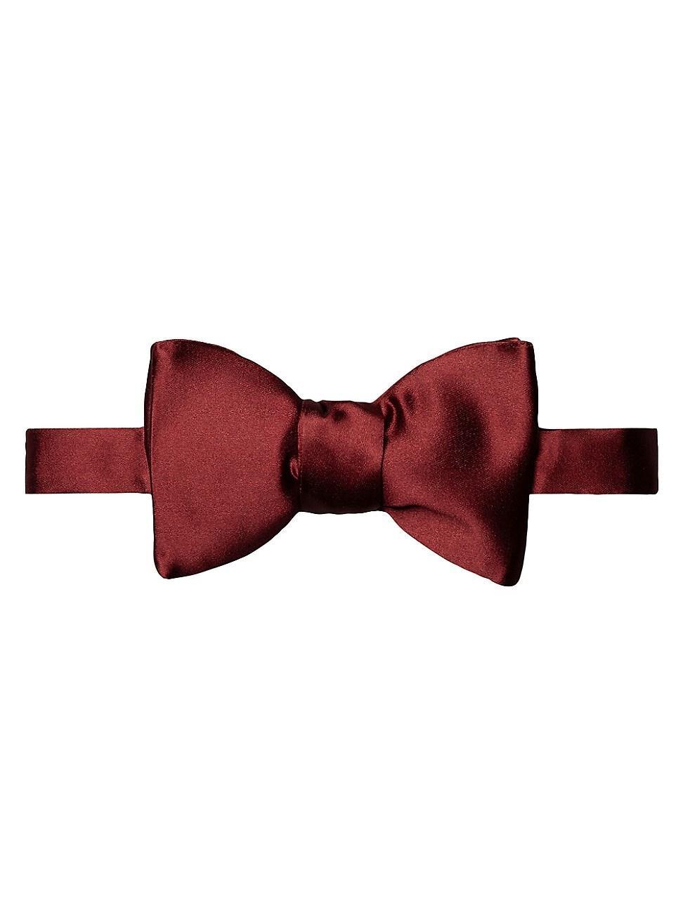 Mens Solid Silk Pre-Tied Bow Tie Product Image