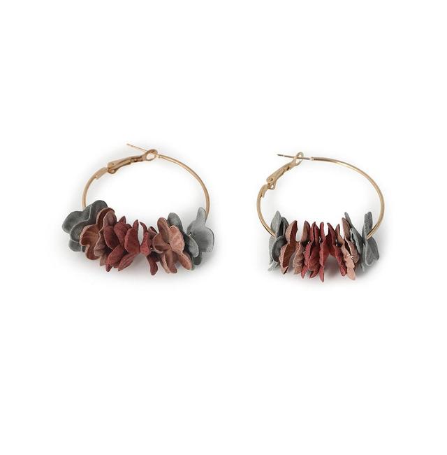 Sohi Womens Flora Hoop Earrings Product Image