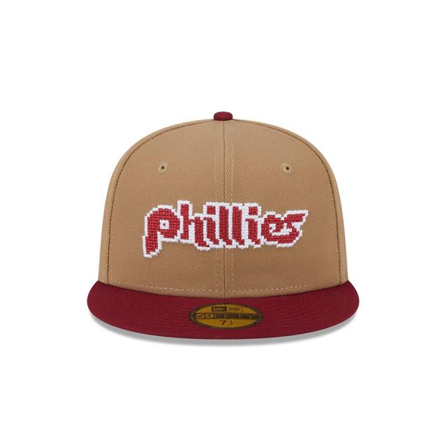 Philadelphia Phillies Classic 8-Bit Wordmark 59FIFTY Fitted Hat Male Product Image