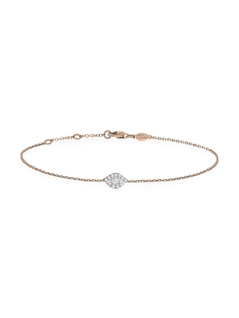 Womens Magic Touch 18K Rose Gold & Diamond Eye Chain Bracelet Product Image