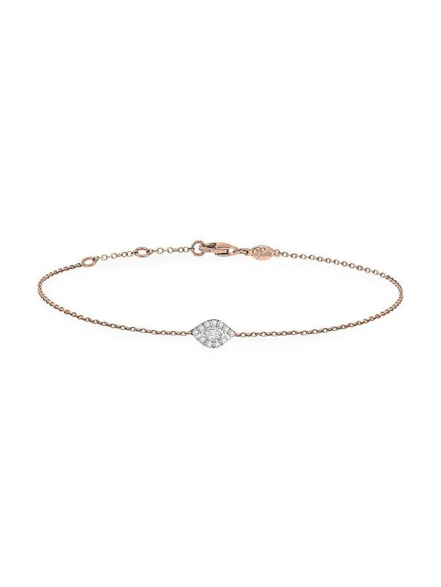 Womens Magic Touch 18K Rose Gold & Diamond Eye Chain Bracelet Product Image