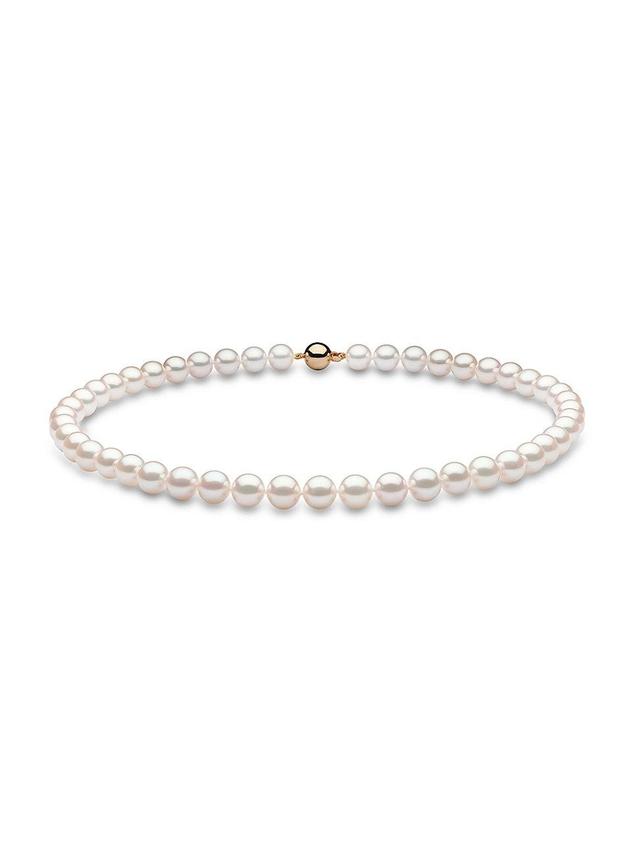 Womens 14K Yellow Gold & 8.5-9MM Akoya Pearl Necklace Product Image