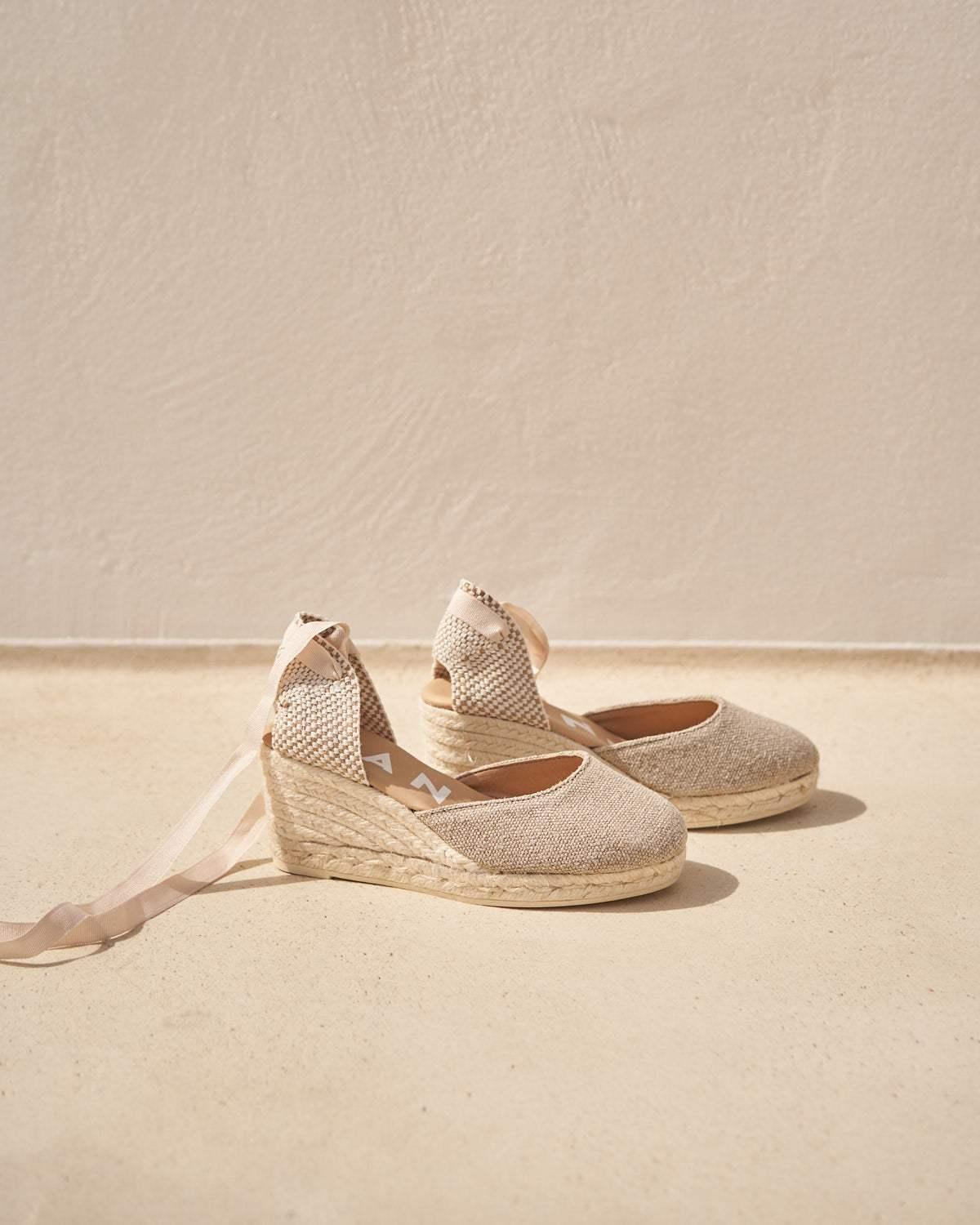 Manebi Low Wedge Espadrille - Natural Female Product Image