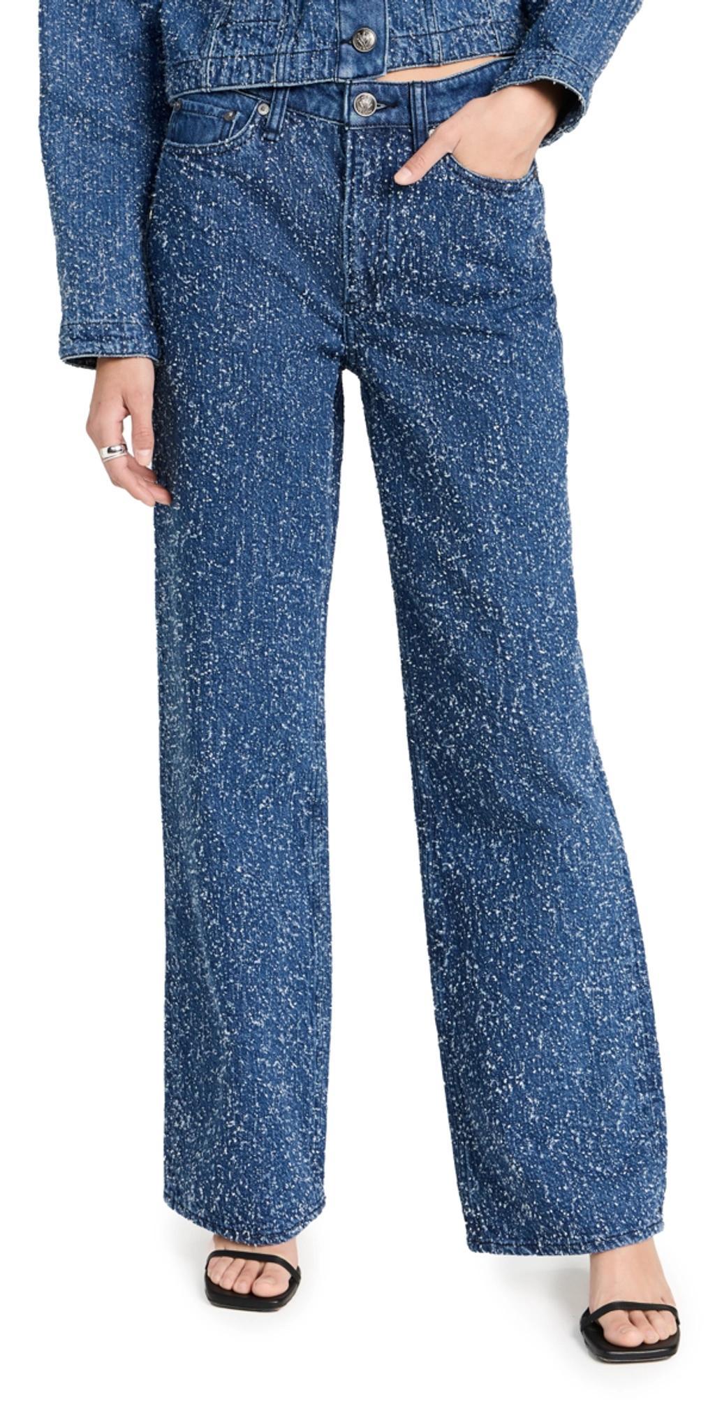 Logan Distressed Wide-leg Jeans In Midtweed Product Image