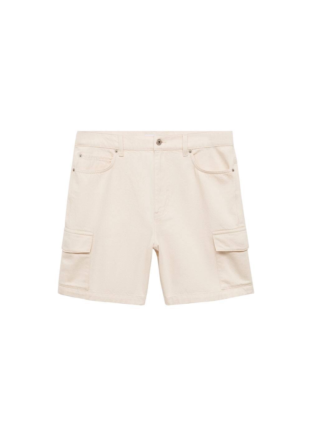 MANGO MAN - Denim cotton cargo shorts off whiteMen Product Image