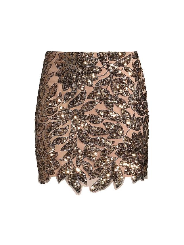 Womens Kristina Sequin Leaf Miniskirt Product Image