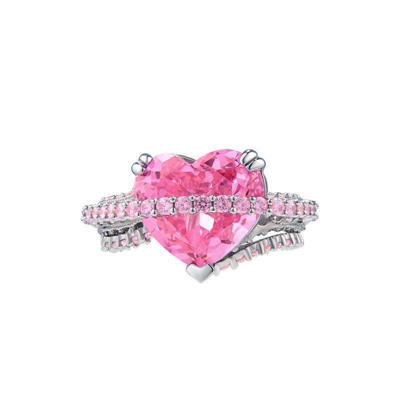 Heart Gemstone Open Ring Product Image