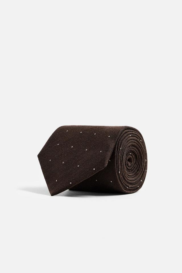 100% SILK POLKA DOT JACQUARD TIE Product Image