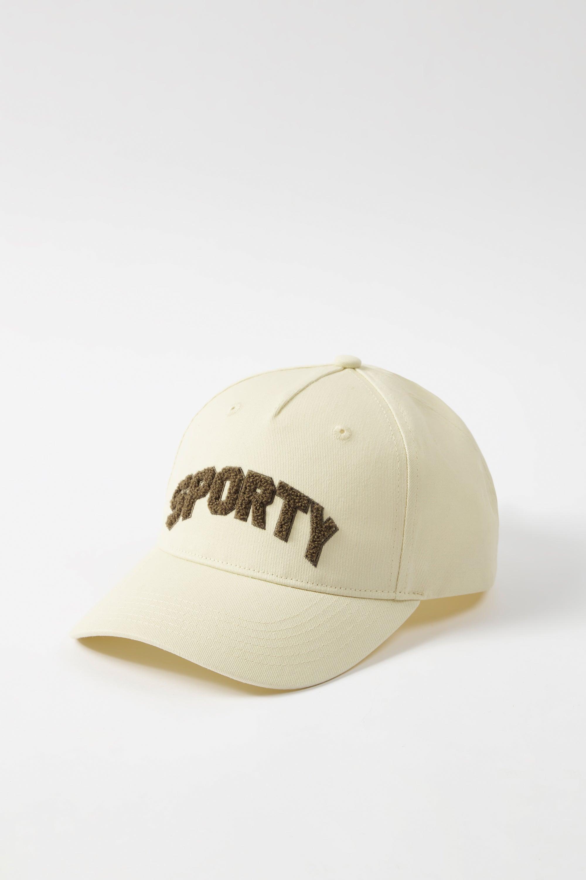 Appliqué Baseball Cap in Bone Female Product Image