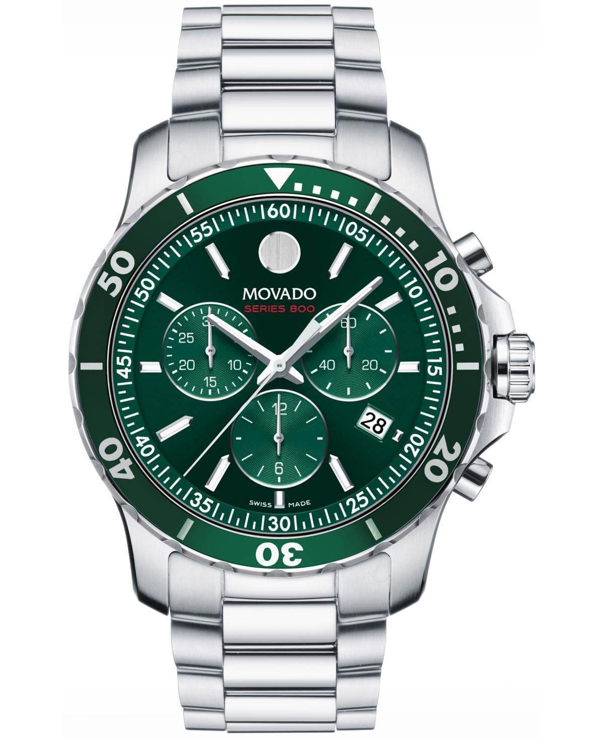 Men's Movado Series 800 Chronograph Watch with Green Dial (Model: 2600179) Product Image