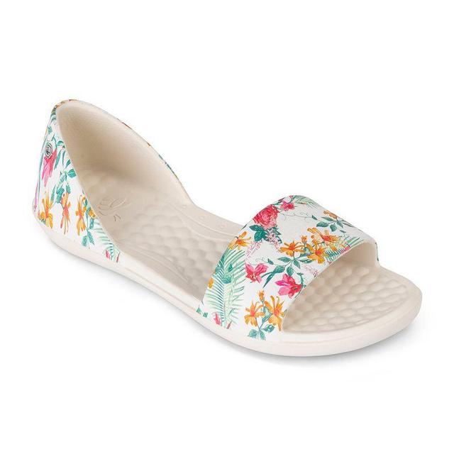 Joybees Friday Womens Flats Tropical Palm Ivory Product Image