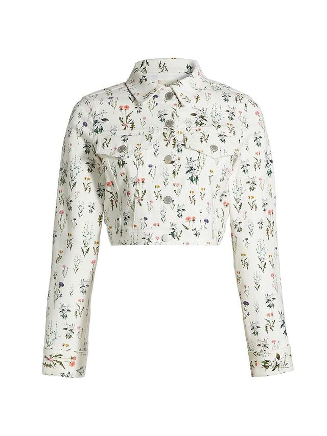 Womens Nelson Floral Cropped Denim Jacket Product Image