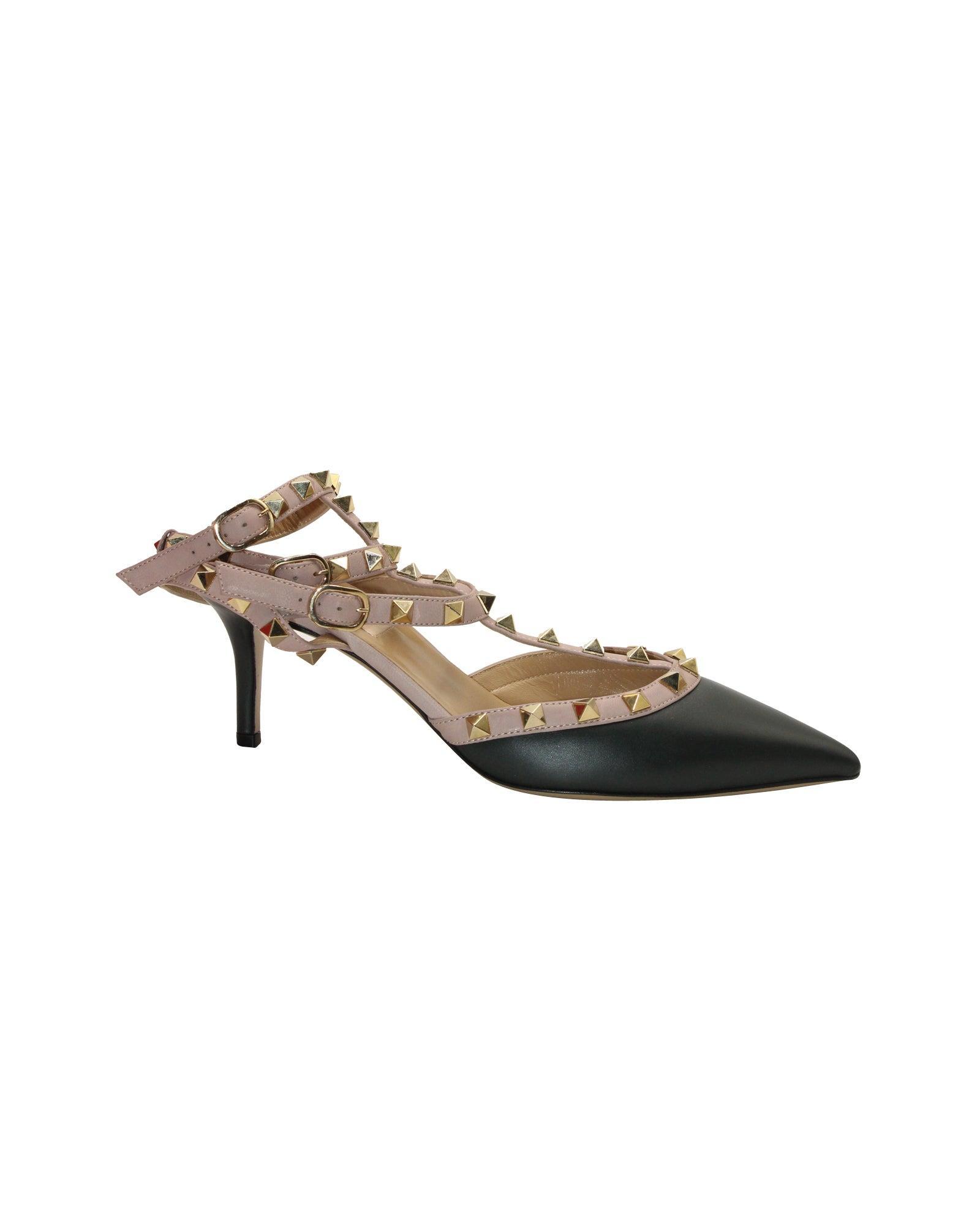 VALENTINO GARAVANI Valentino Rockstud Pumps In Deep Green Leather In Black Product Image