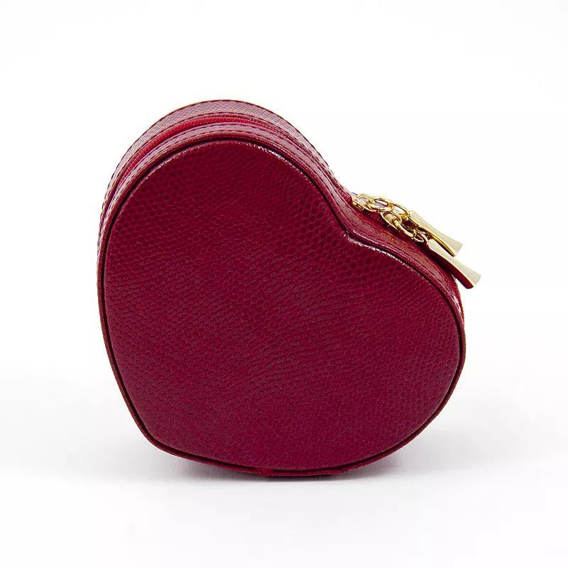 Bey-Berk Leather Heart Jewelry Box, Womens, Red Product Image