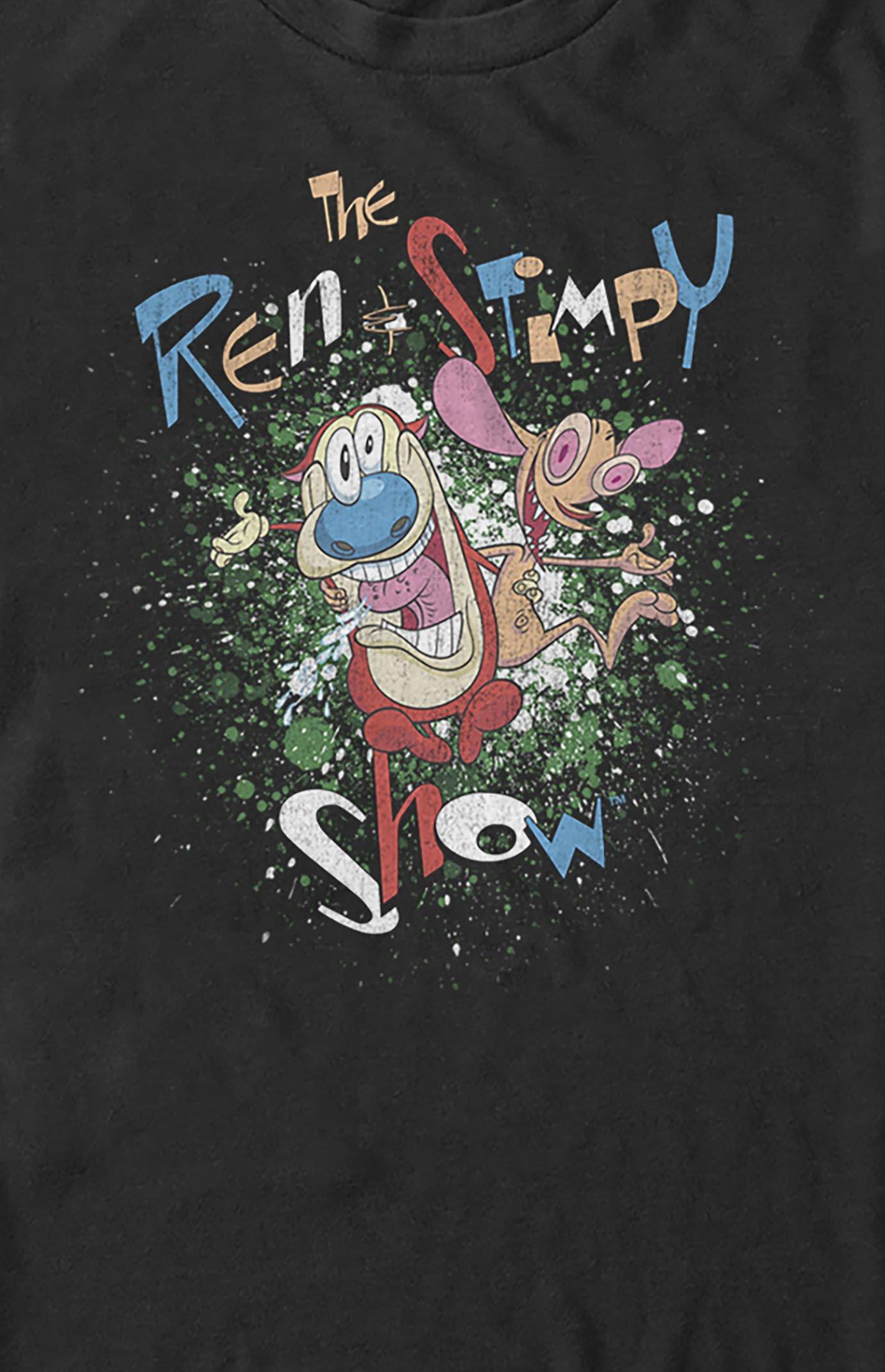 Men's Ren & Stimpy Paint Splatter T-Shirt Product Image