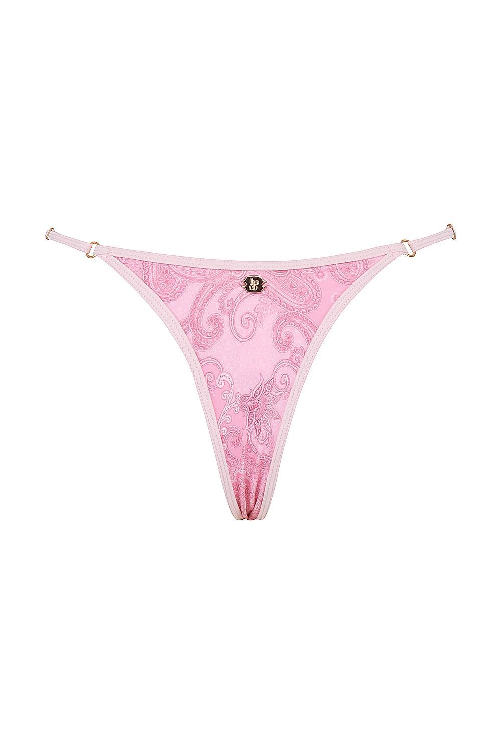 Cote DAzur Pink Paisley Thong Bikini Bottom Product Image