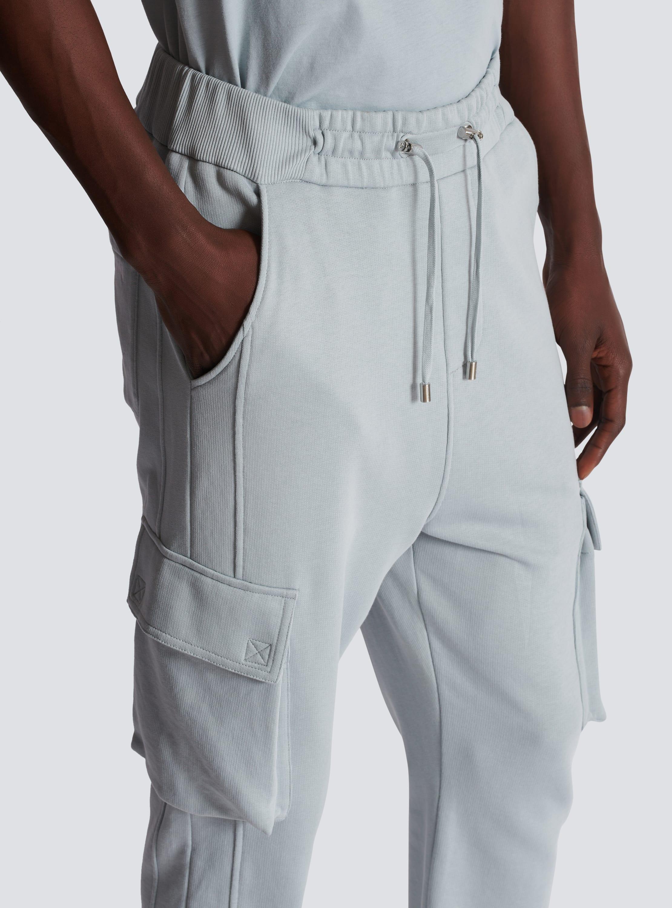 Cargo joggers with Balmain Paris print Product Image