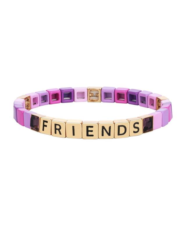 Unwritten Womens Purple Crystal and Enamel Friends Stretch Bracelet Product Image