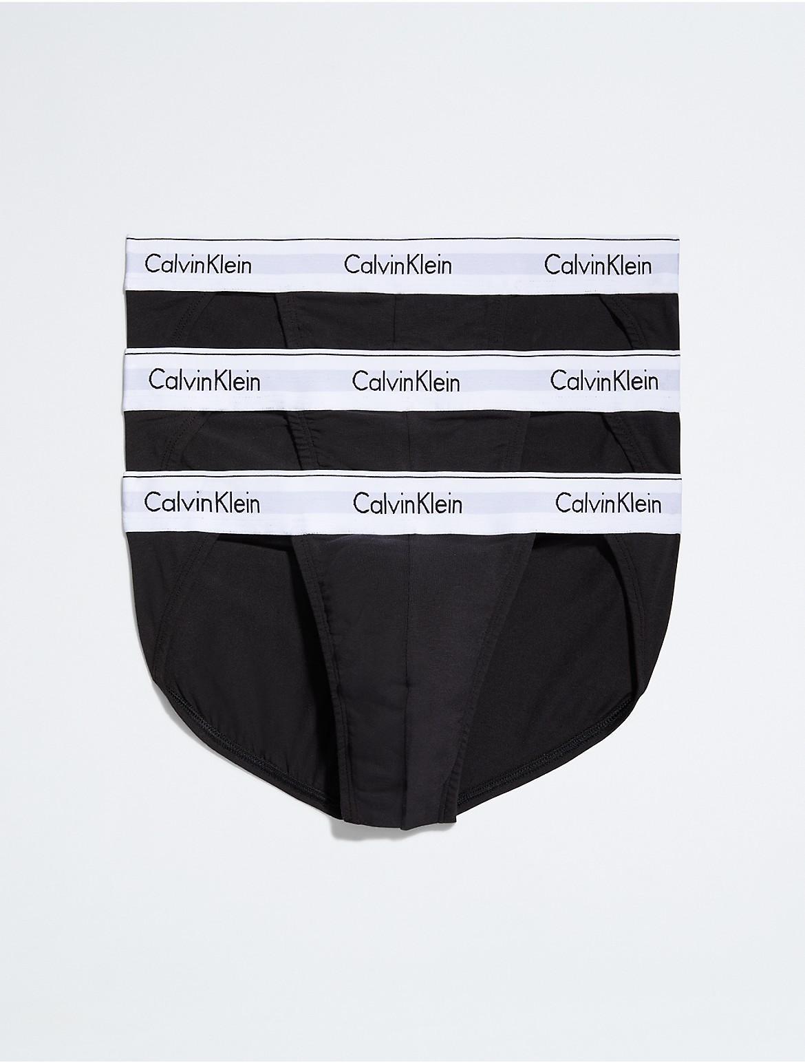 Calvin Klein Mens Modern Cotton Stretch 3-Pack Sports Brief - Black - S Product Image