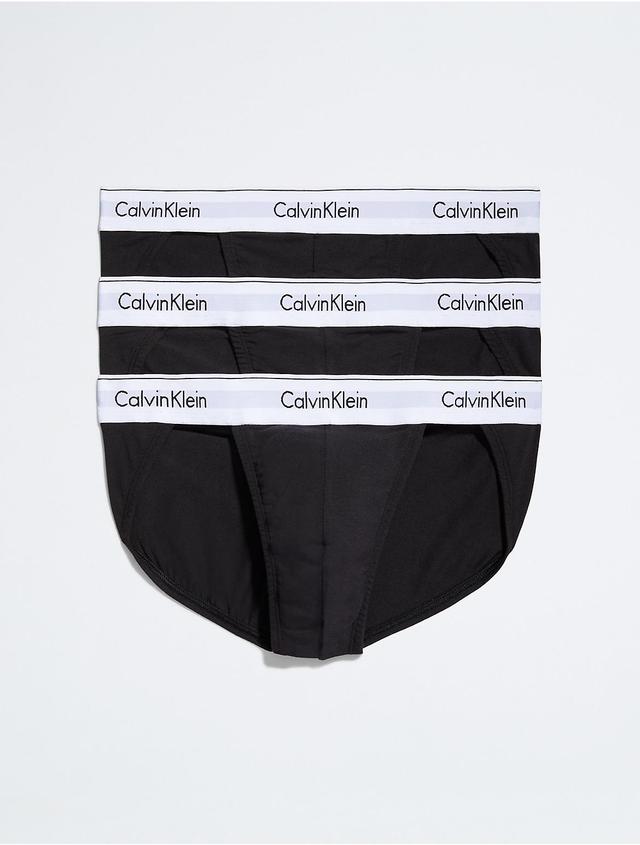 Calvin Klein Men's Modern Cotton Stretch 3-Pack Sports Brief - Black - XL Product Image