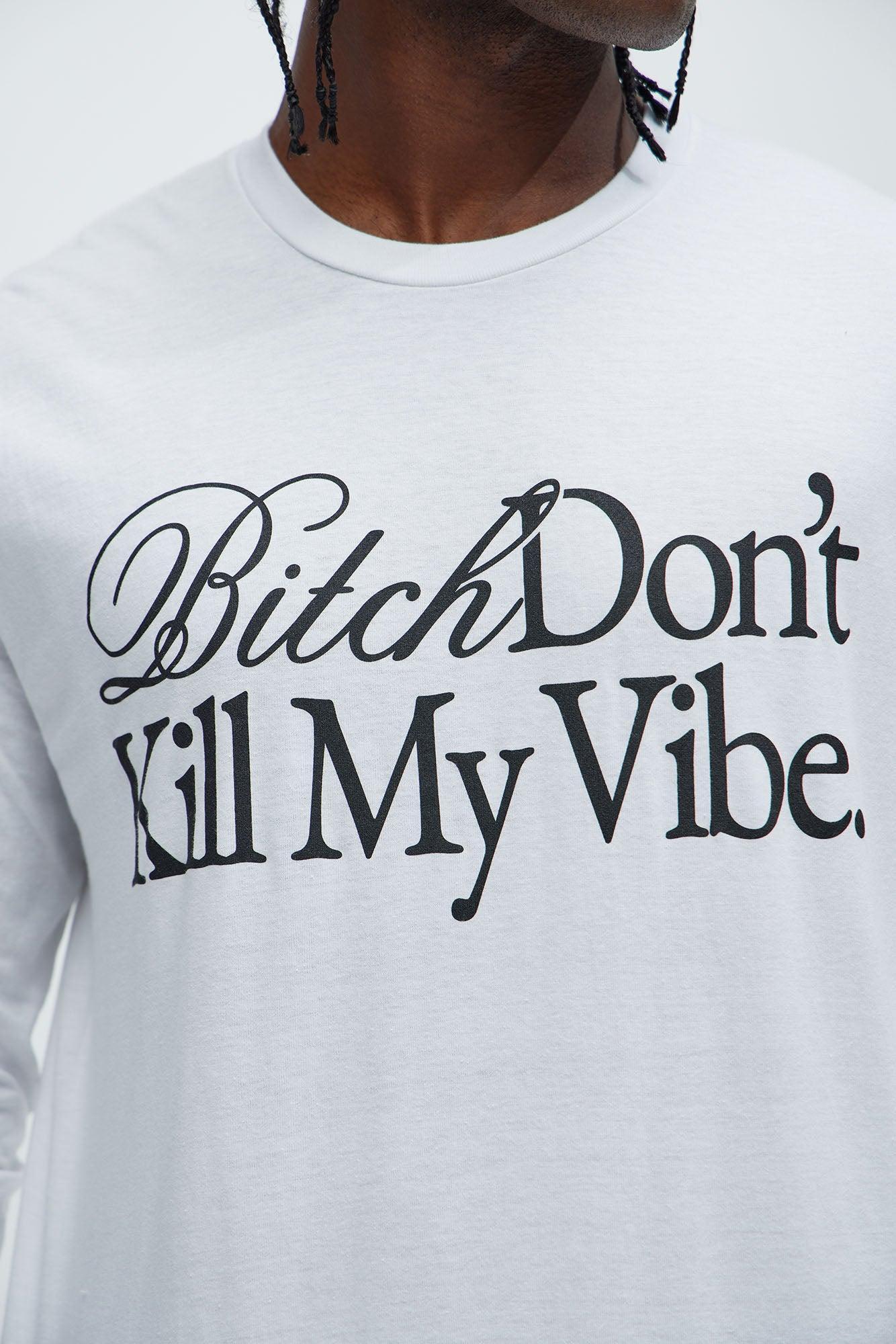 Protect Your Vibe Long Sleeve Tee - White Product Image