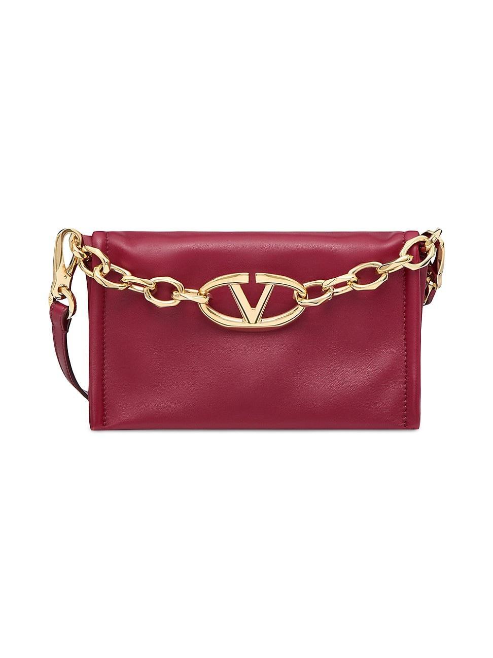 Womens VLogo Chain Clutch Bag in Nappa Leather Product Image