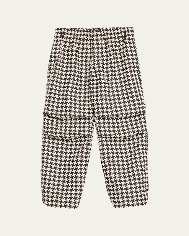 Mens Houndstooth Elastic-Waist Pants Product Image