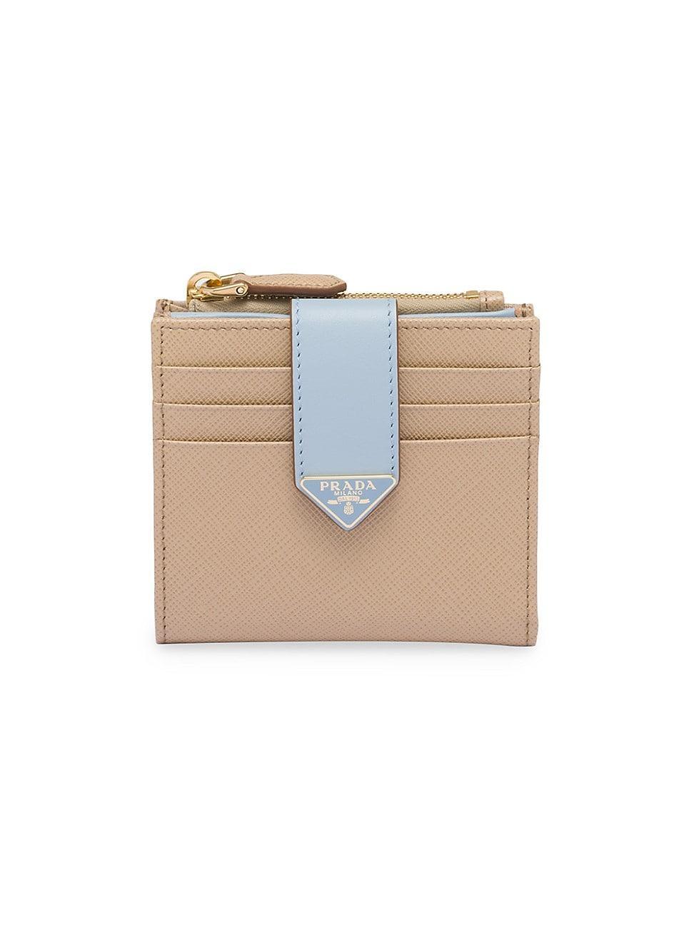 Womens Small Saffiano and Smooth Leather Wallet Product Image