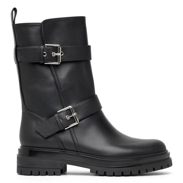 GIANVITO ROSSI Leather Biker Boots 45 In Black Product Image