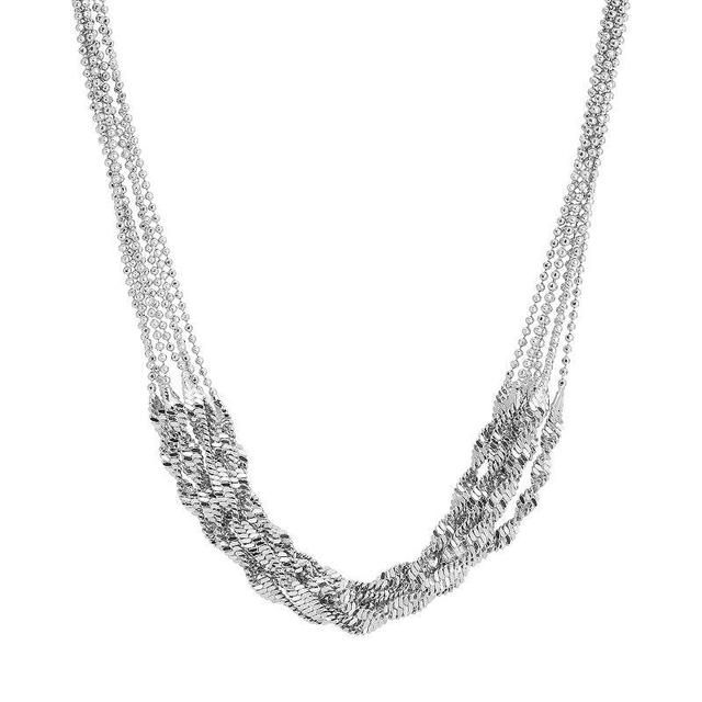 1928 Silver Tone Multi Strand Twist Chain Necklace, Womens, Gray Product Image