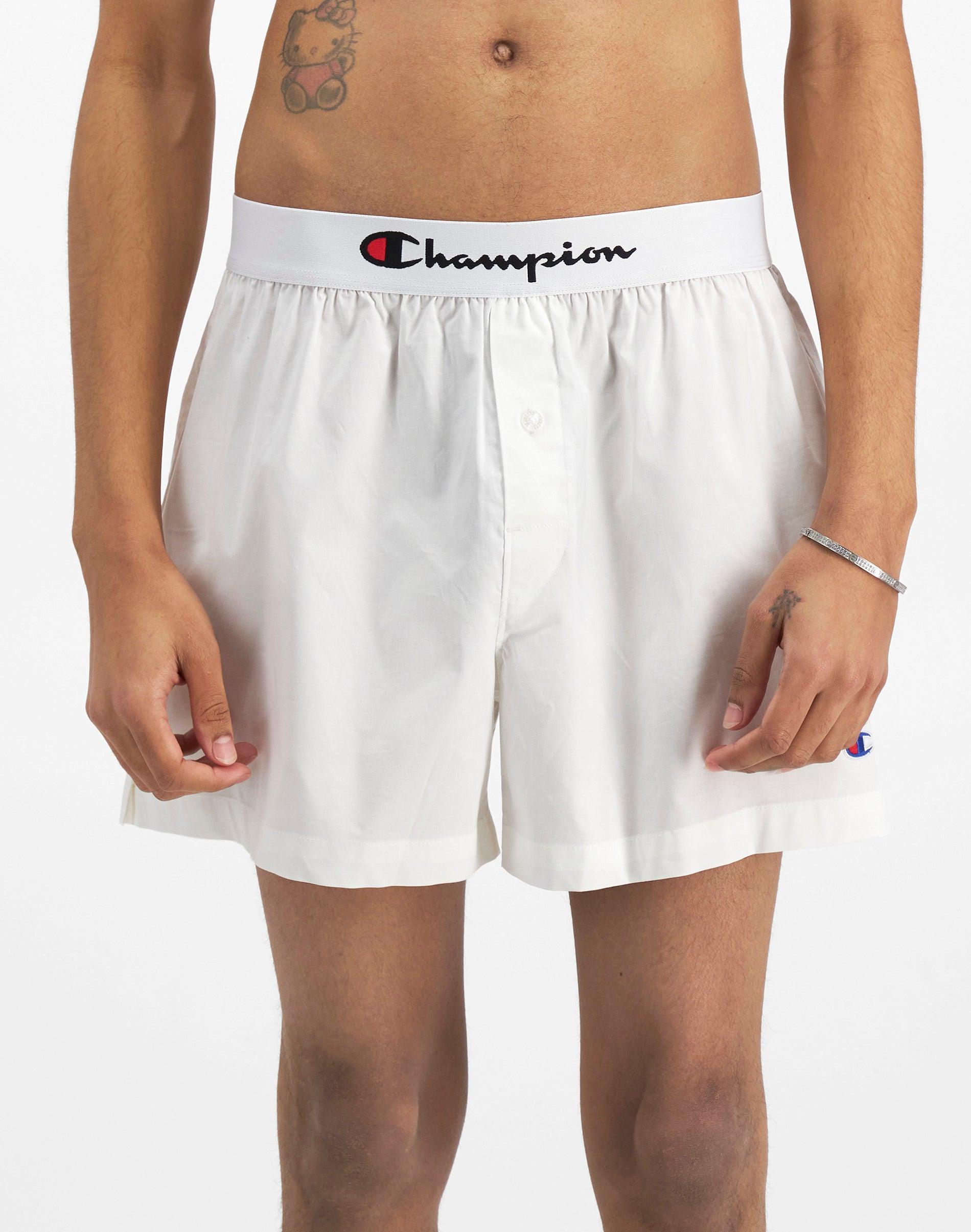 Champion Mens Woven Boxers, Script Logo White 2XL Product Image