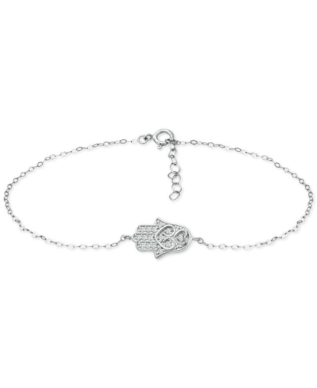 Giani Bernini Cubic Zirconia Hamsa Hand Ankle Bracelet, Created for Macys Product Image