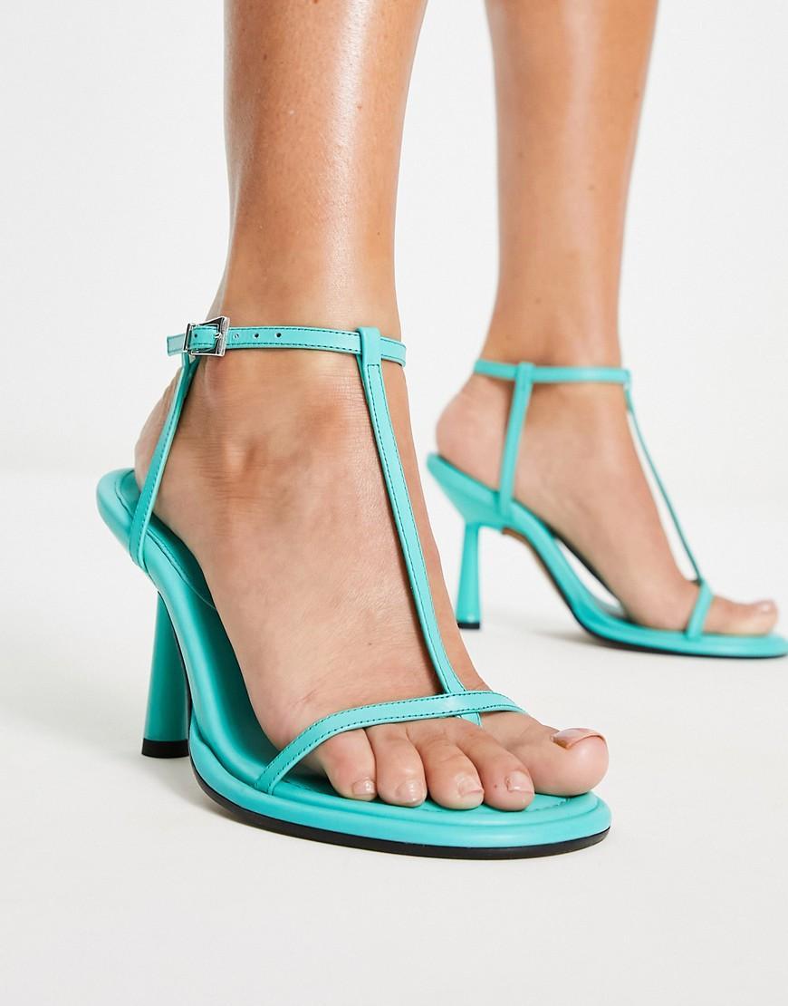 Topshop Sara premium leather strappy mules Product Image