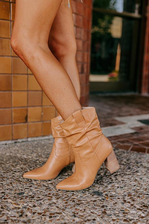 The Valley Faux Leather Bootie In Iced Mocha Product Image