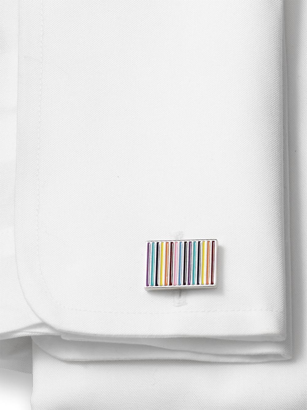 Enamel Multi Stripe Cufflinks - Multi Product Image